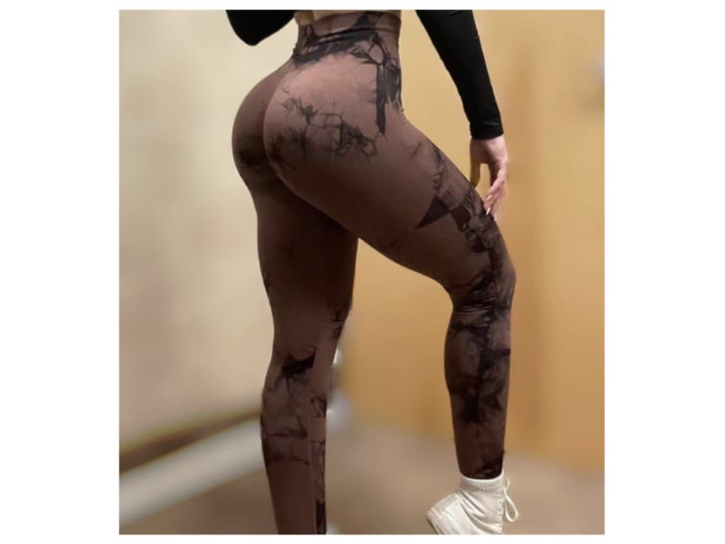 Dámské Legíny Fitness Vysoký pas hnědé