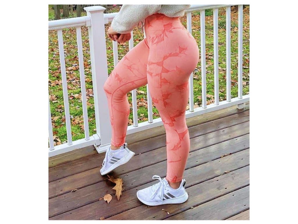 Dámské Legíny Fitness Vysoký pas oranžové