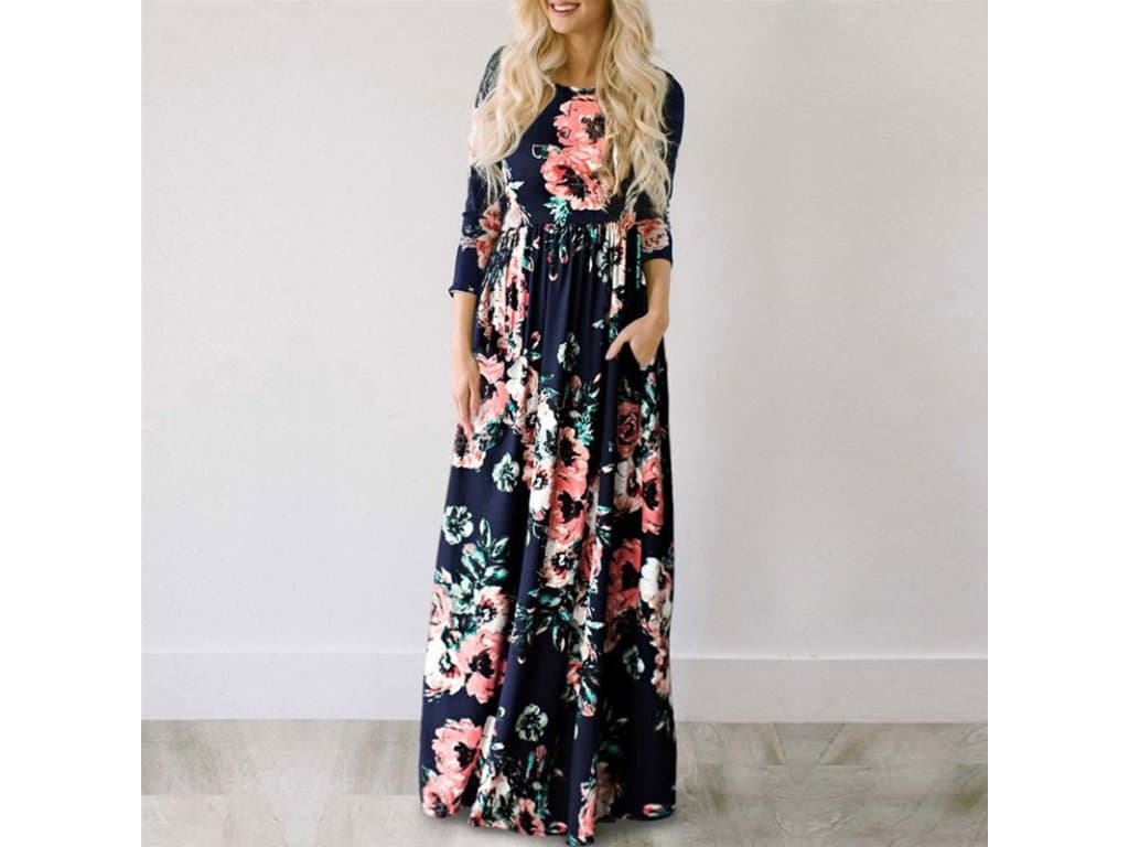 Dámské letní maxi šaty navy