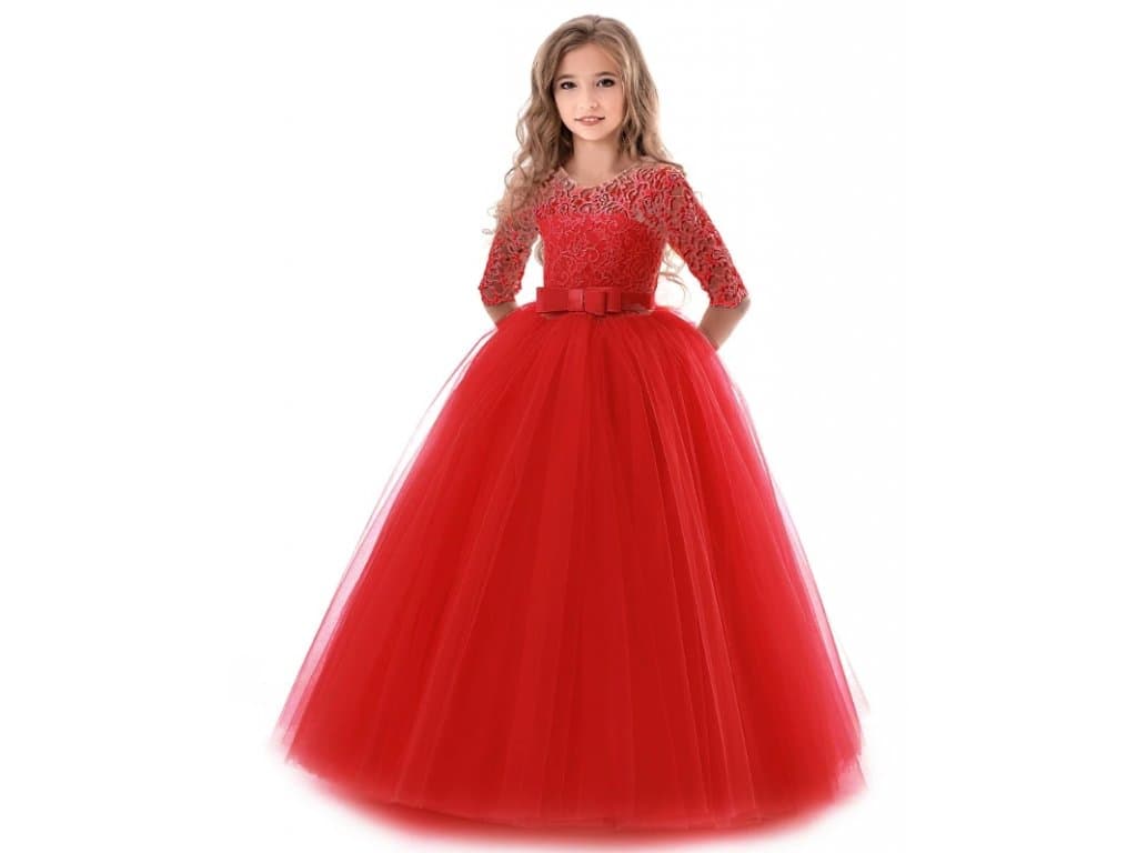 Dívčí dětské svatební šaty "Princess" červené