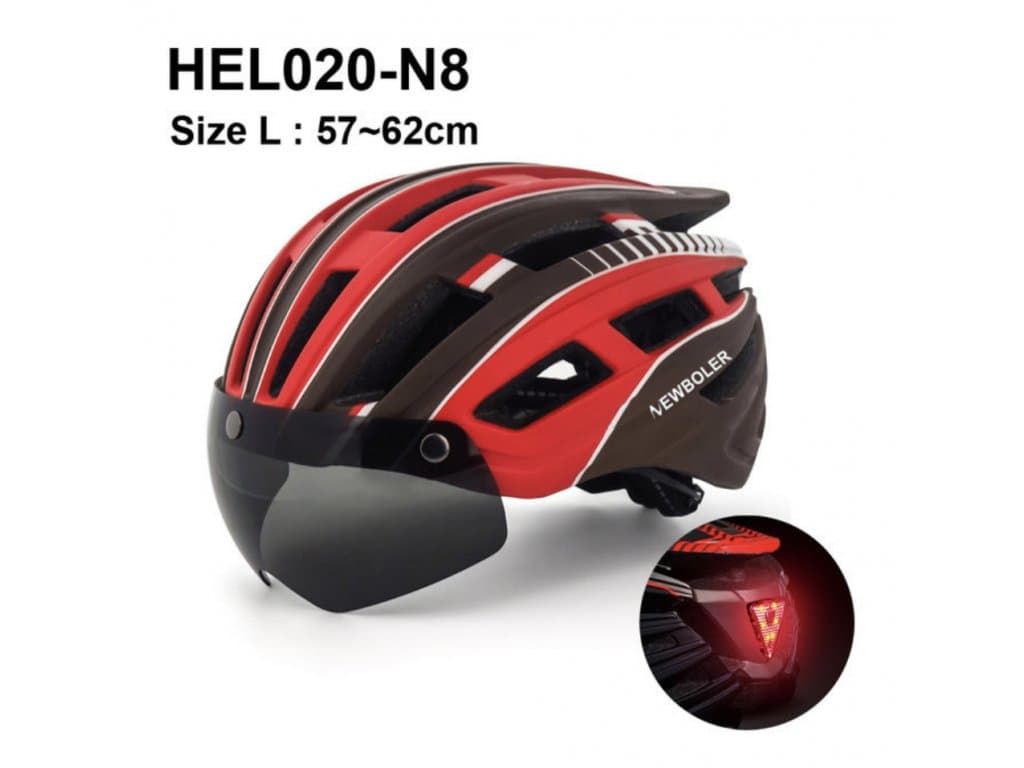 Cyklistická helma Muž Dámská NEWBOLER LED červená