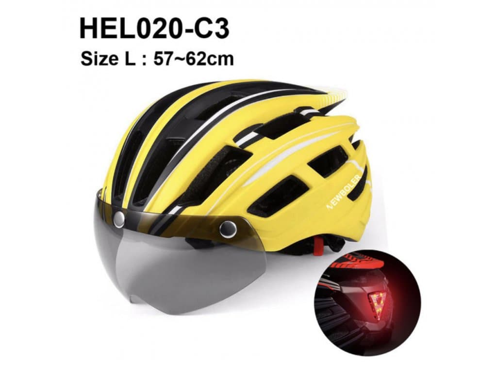 Cyklistická helma Muž Dámská NEWBOLER LED žlutá