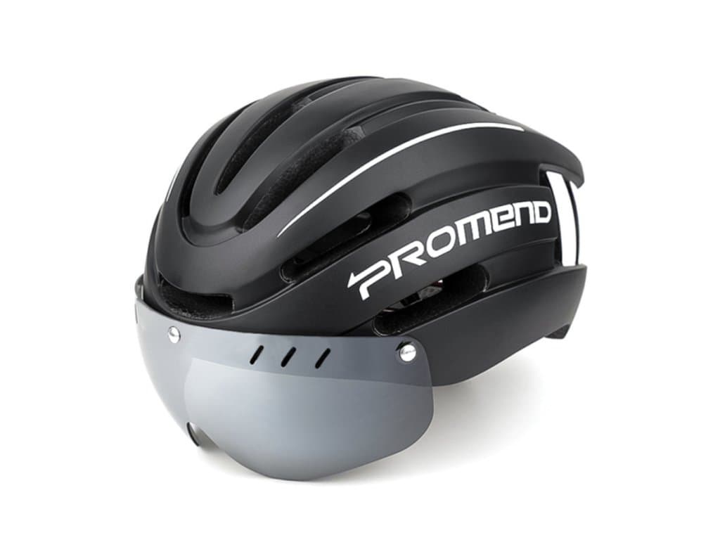 Cyklistická helma PROMEND LED svítilna černá
