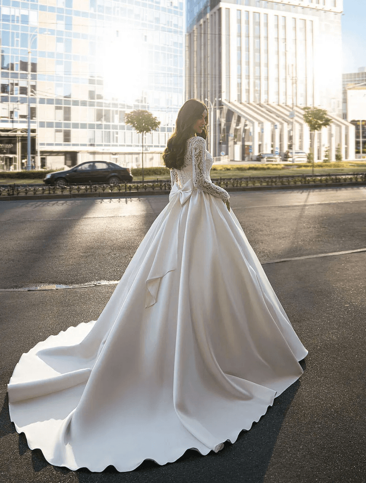 2025 Boho plesové šaty svatební šaty s dlouhým rukávem, krajkový top, princeznovské svatební šaty s korzetem, saténové šaty pro nevěstu, vestido de noiva