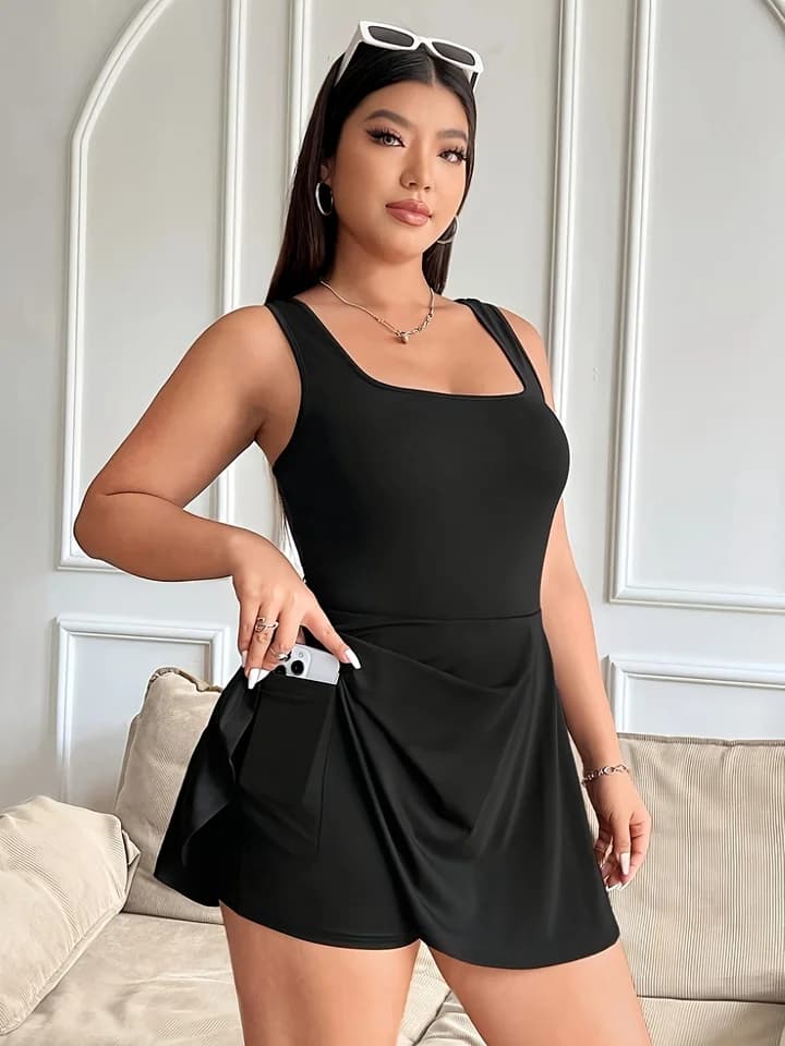 Dámské sportovní šaty bez rukávů - Neformální, sportovní, běh, golf, tenis, fitness, aktivní oblečení