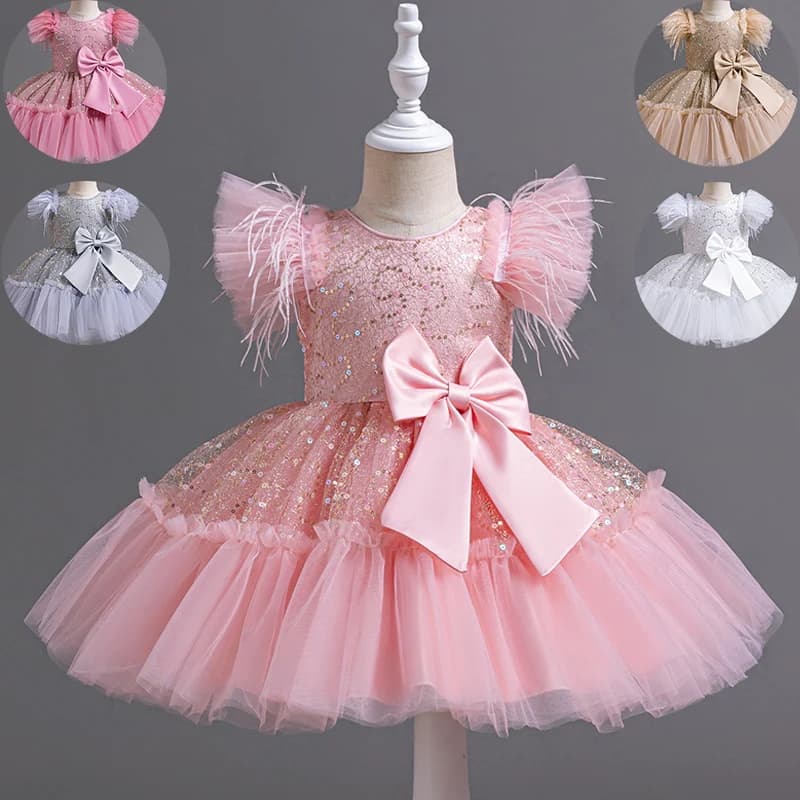 Girls Princess Wedding Dress Kids Birthday Party Formal Costume Children Ceremony Outfit