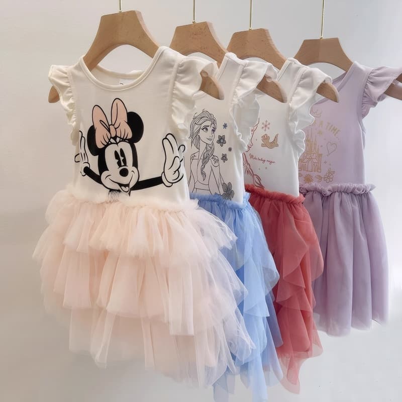 Girls Summer Dress Toddler Birthday Party Sundress Kids Cotton Clothing Size 2-8