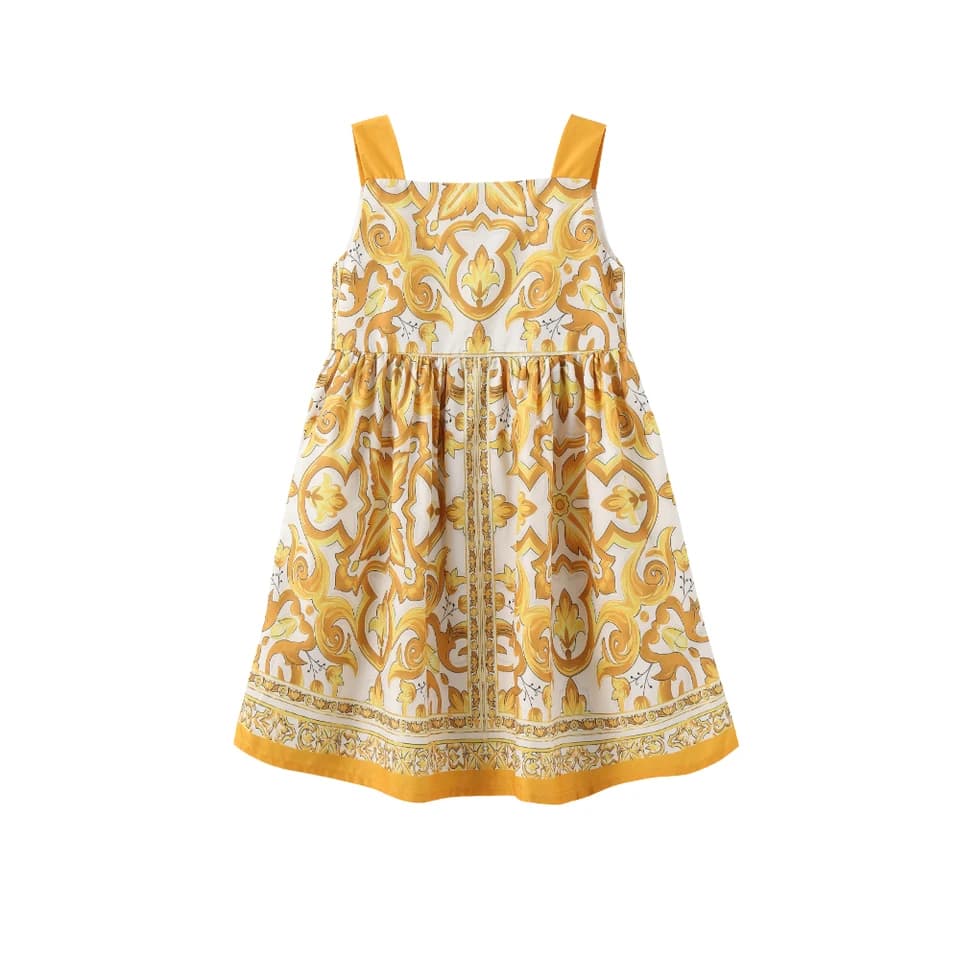 Girls Summer Floral Princess Dress - Kids Party Costume Outfit with New Design Print