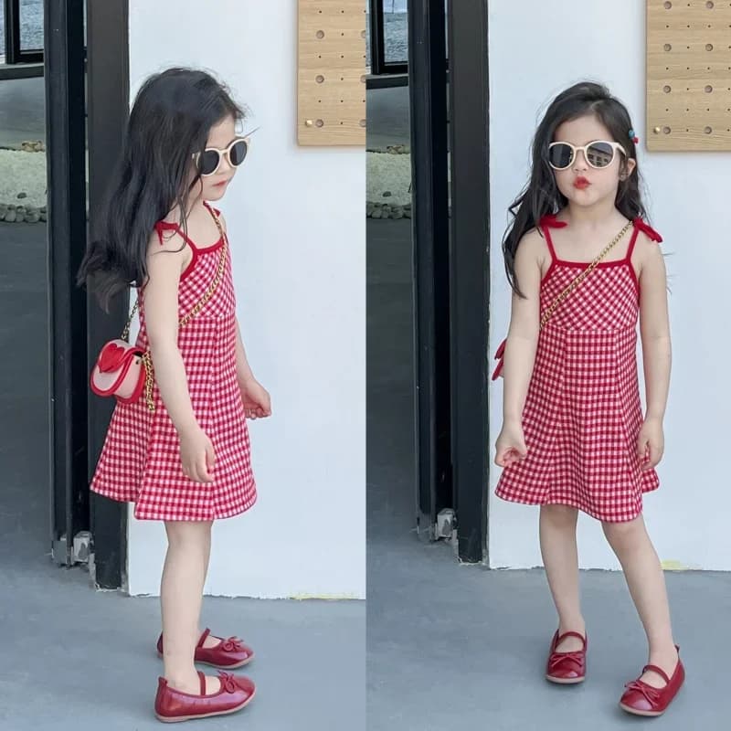Girls Princess Party Dress with Bow Tie - Sweet Puffy Suspender Dress for Kids Casual Wear