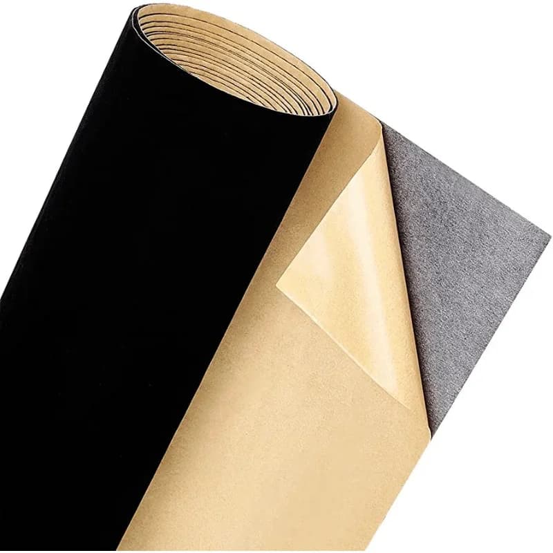 Černá samolepicí sametová vložka do rolky o šířce 25 cm na tvořivé projekty se zásuvkami na šperkovnice