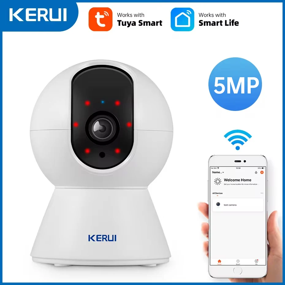 5MP WiFi IP kamera Vnitřní bezdrátová chytrá domácí bezpečnost CCTV dohled s automatickým sledováním