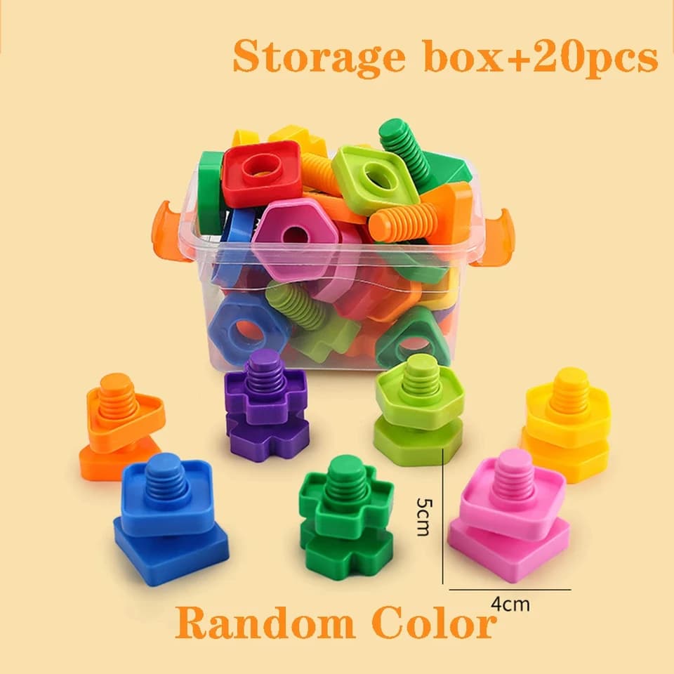 Kreativní mozaikové puzzle stavební bloky sada - vzdělávací hračky se šroubovacími vložkami pro děti STEM učení