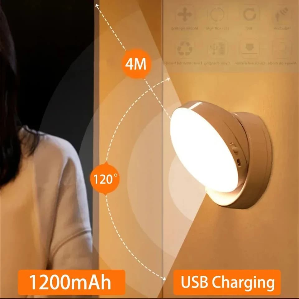 LED noční světlo se senzorem pohybu, USB dobíjecí, skříň, šatní skříň, noční lampa, chytré osvětlení