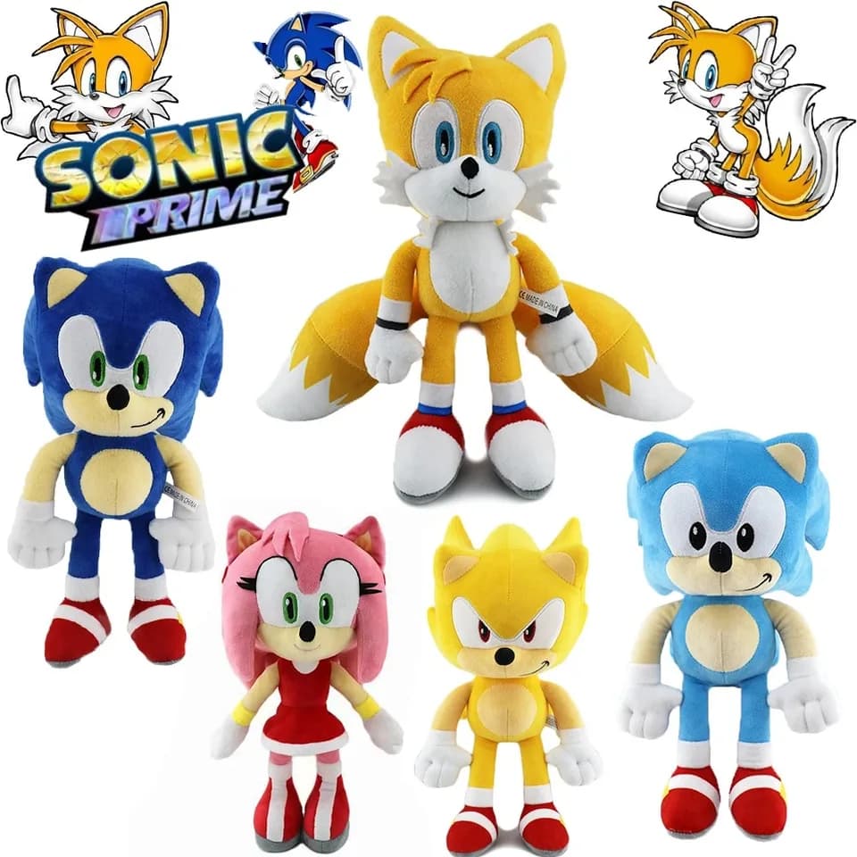 Plyšová hračka Sonic Hedgehog 30cm měkká plněná panenka Amy Rose Knuckles Tails dětský dárek