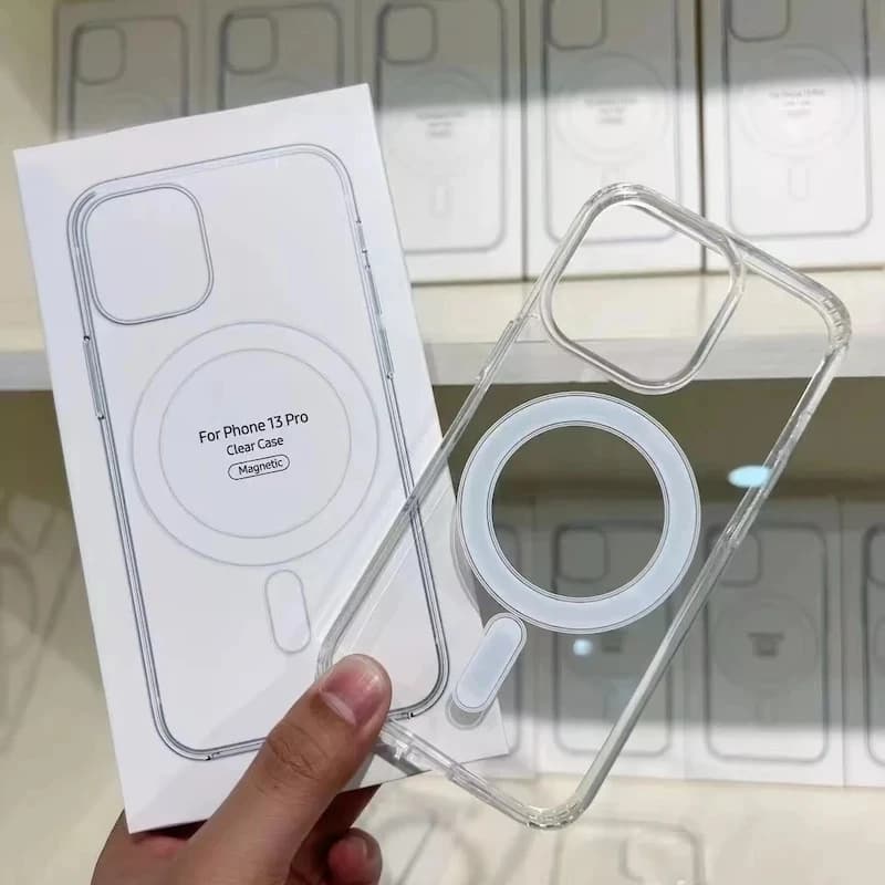 Průhledný magnetický kryt na telefon pro iPhone 16 15 14 13 12 11 Pro Max XR SE - kryt kompatibilní s MagSafe