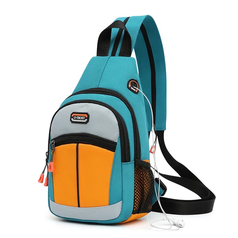 Unisexová crossbody taška na hrudník, konvertibilní batoh přes rameno, vícecestné nošení, módní batoh