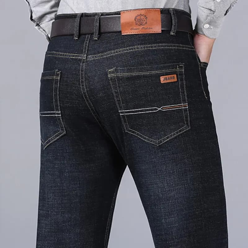 Pánské černé džíny slim fit elastické denim kalhoty velikost 32-38 moderní střih