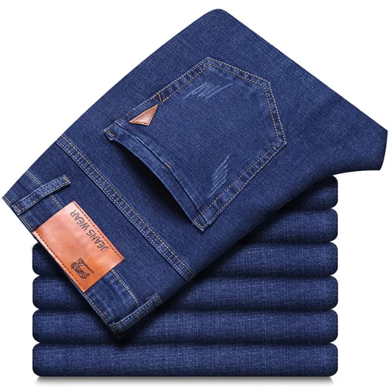 Pánské rovné džíny stretch slim fit komfortní měkké business denim kalhoty 2024
