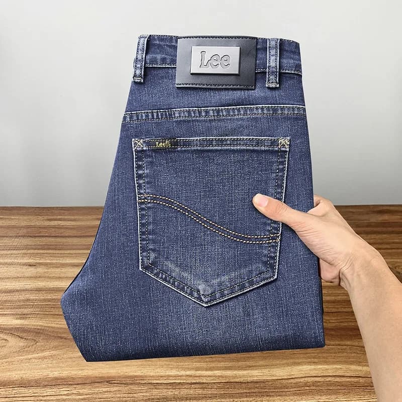 Pánské džíny volného střihu rovné džínsy business casual kalhoty podzim zima