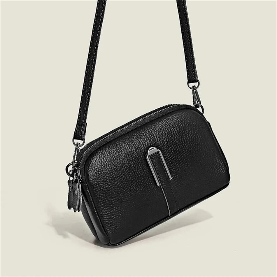 Dámská kožená crossbody kabelka - luxusní messenger taška na rameno 2024