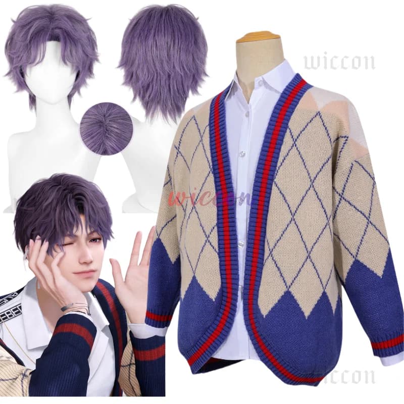 Cosplay kostým svetr asymetrický kardigan teplý kabát unisex dospělí oblečení
