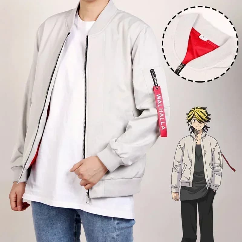 Anime Tokyo Revengers kostým bunda baseball kabát Halloween cosplay uniforma bílá