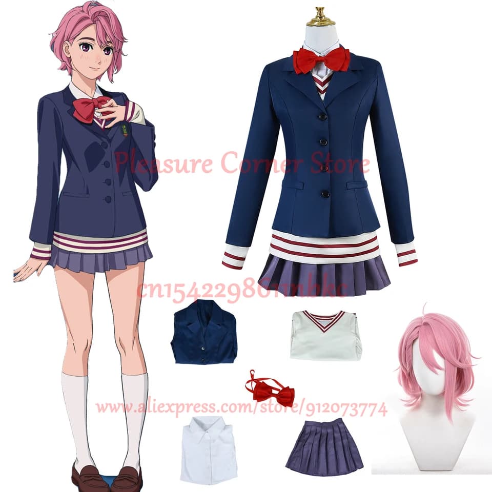 Shiratori Aira Cosplay Kostým DAN DA DAN Anime Uniform Kompletní Set Outfit