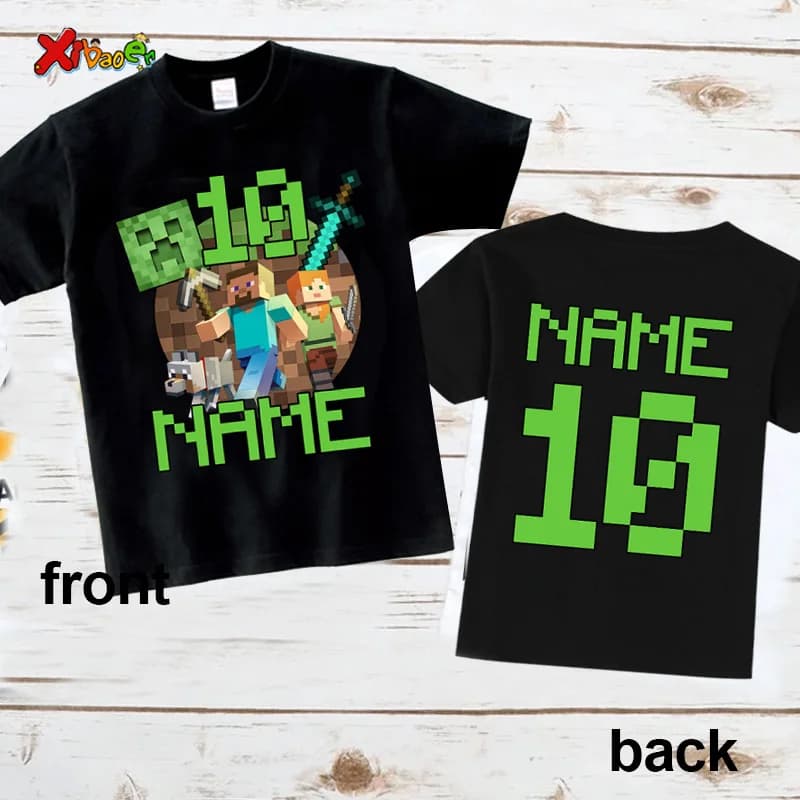 Dětské narozeninové tričko modré letní téma 6-12 let oslava narozenin chlapecké tričko