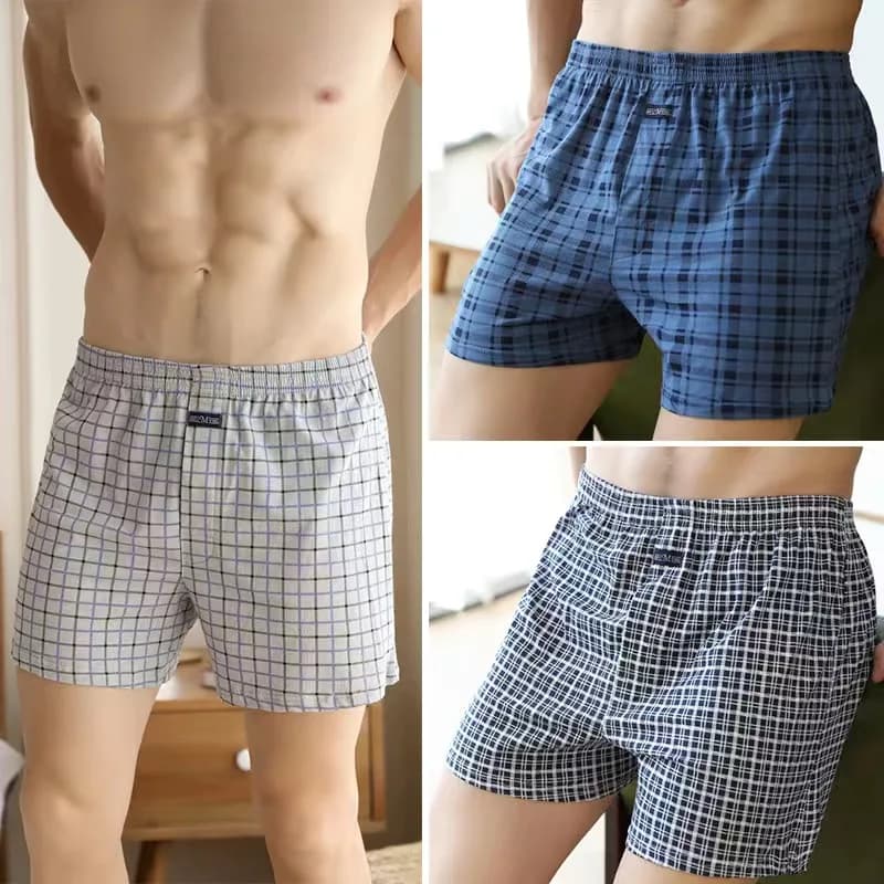 Pánské volné bavlněné boxerky s vysokým pasem - pohodlné domácí kalhoty XL-5XL