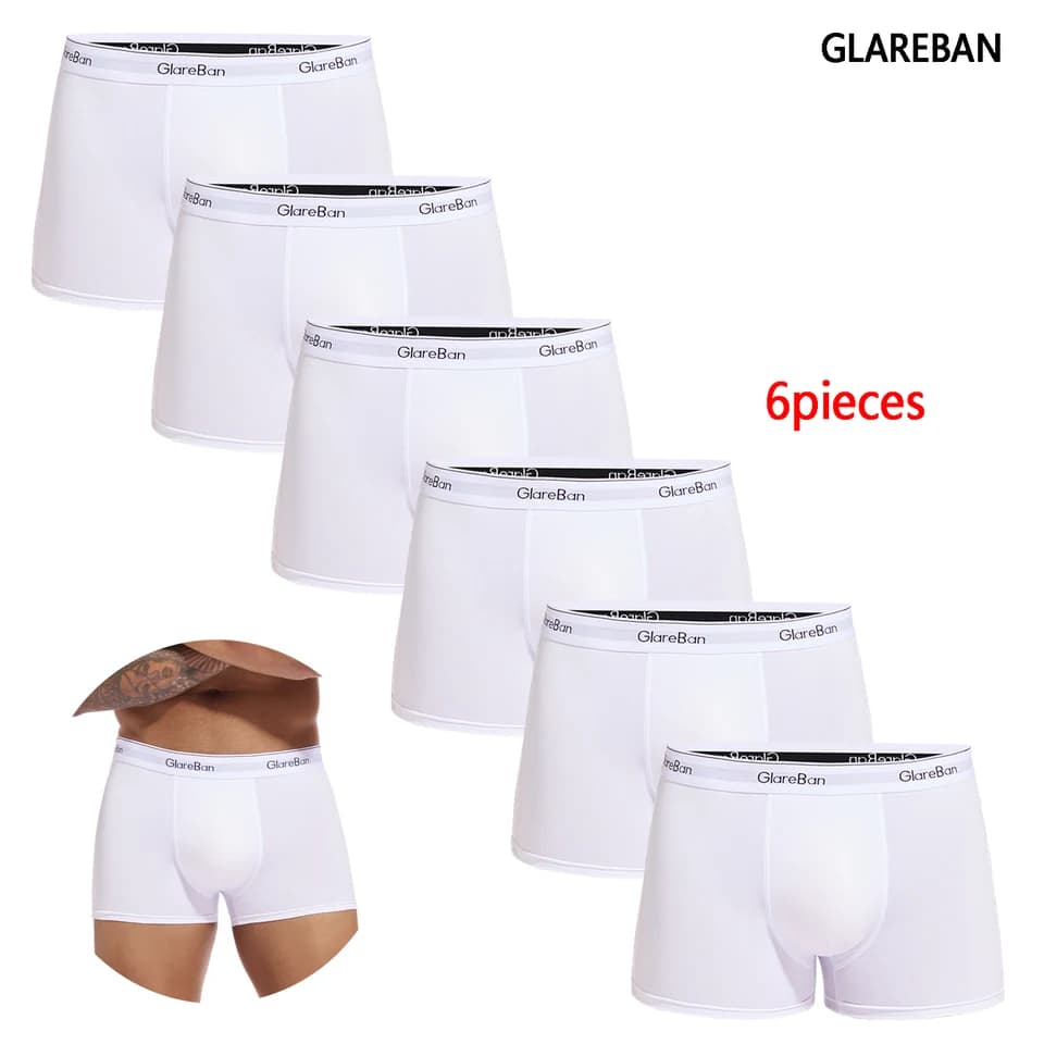 Pánské bavlněné boxerky sada 6 kusů - pohodlné prodyšné spodní prádlo XS-XXL
