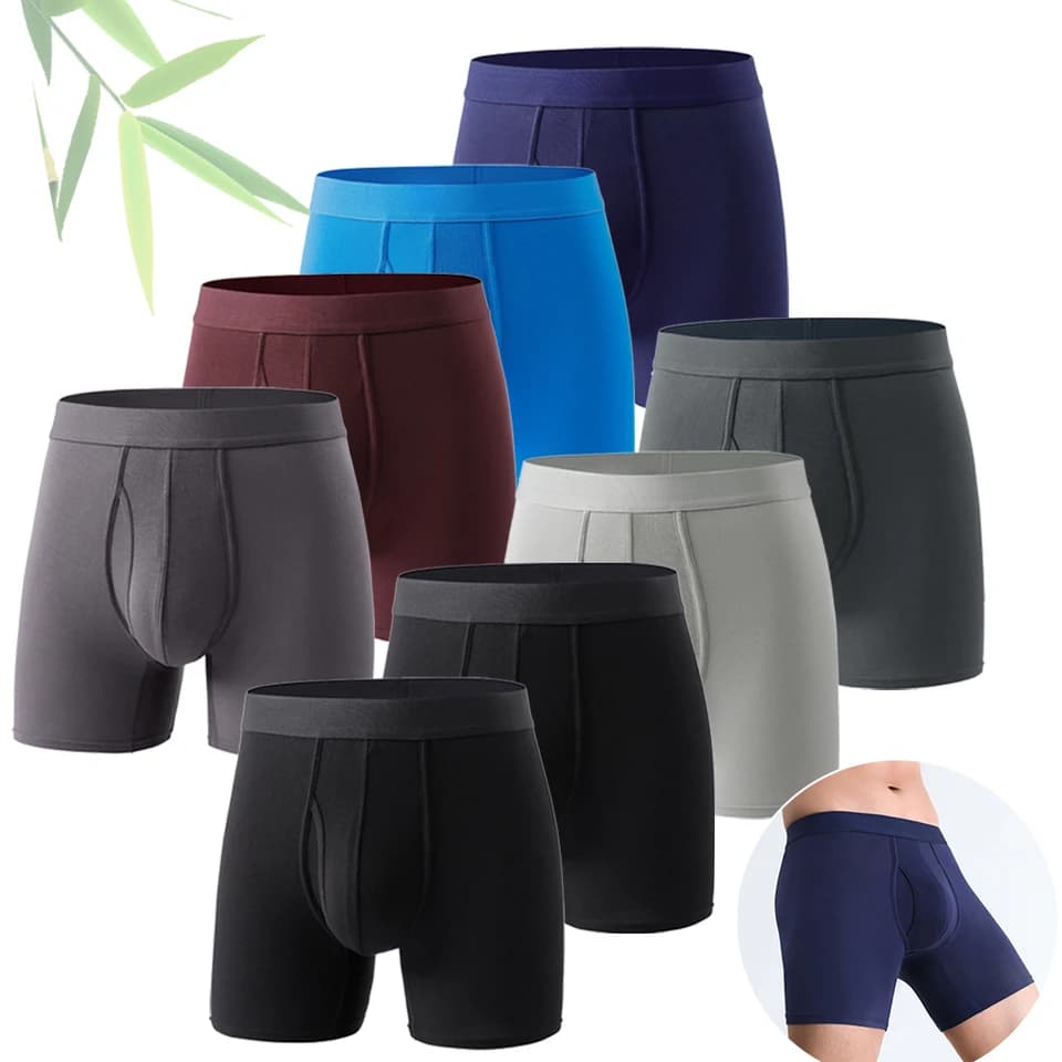 Pánské bambusové boxerky prodyšné pohodlné elastické spodní prádlo S-XXL sada 8 kusů