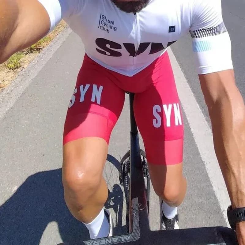 Pánský cyklistický komplet dres + kraťasy prodyšný MTB cyklo obleček letní sportovní