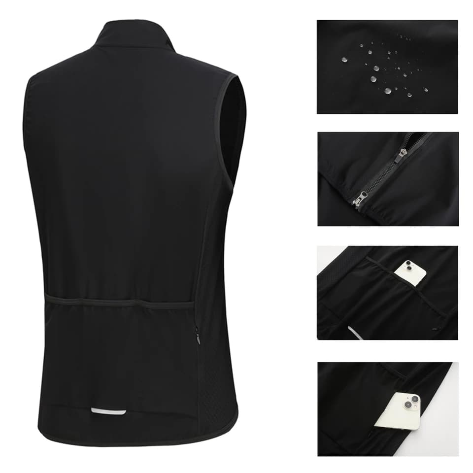 Pánská cyklistická vesta reflexní lehká voděodolná větruvzdorná MTB bunda do deště