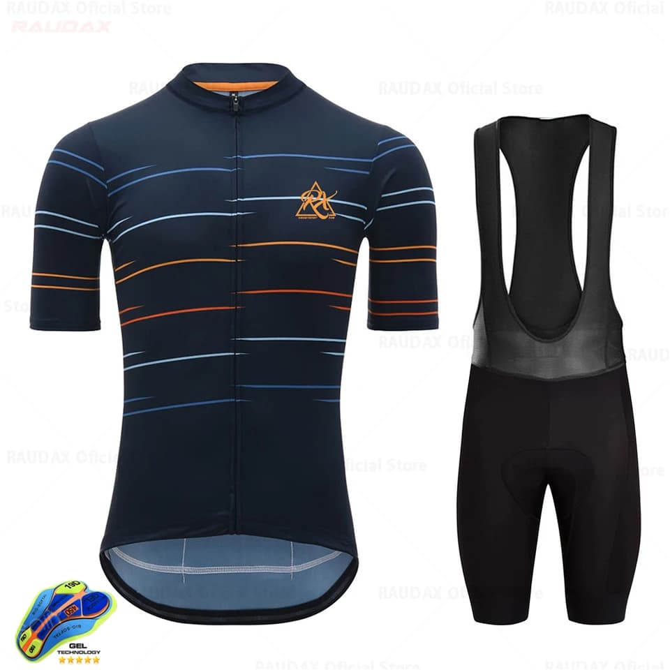 Pánský cyklistický dres MTB silniční kolo letní prodyšný duhový set krátký rukáv