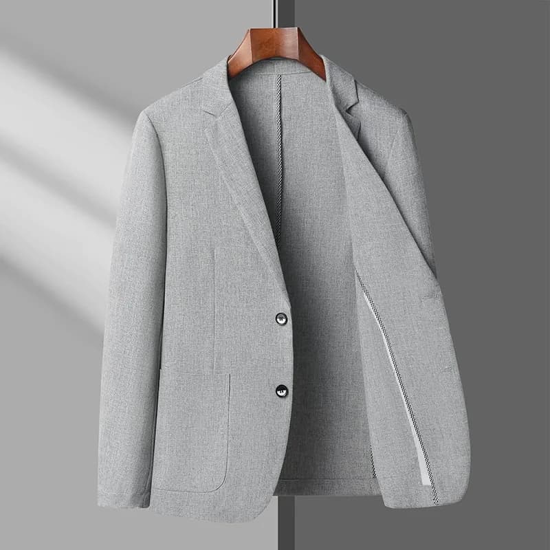 Pánské letní sako slim fit prodyšné elastické elegantní business casual béžové