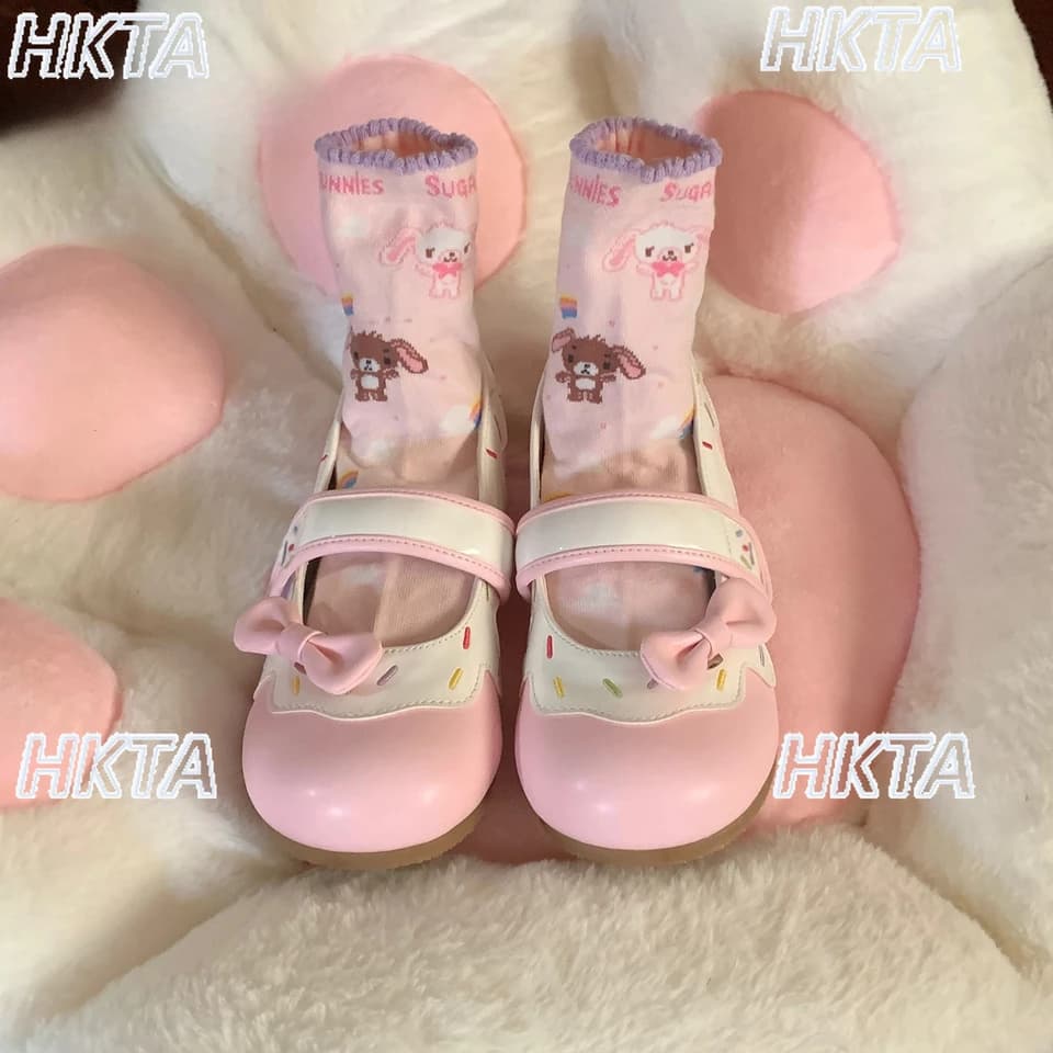 Měkké kožené Mary Jane boty pro ženy plochá podrážka kulatá špička Lolita styl