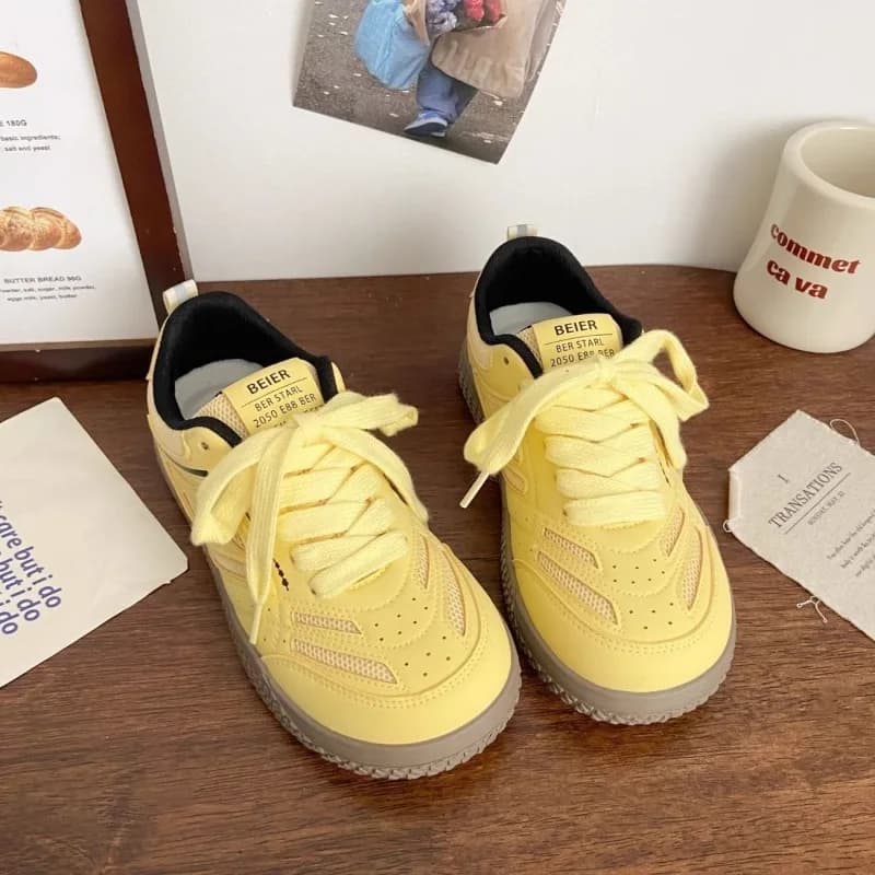 Podzimní dámské sportovní boty módní prodyšná síťovina přední šněrování měkká podrážka neklouzavá