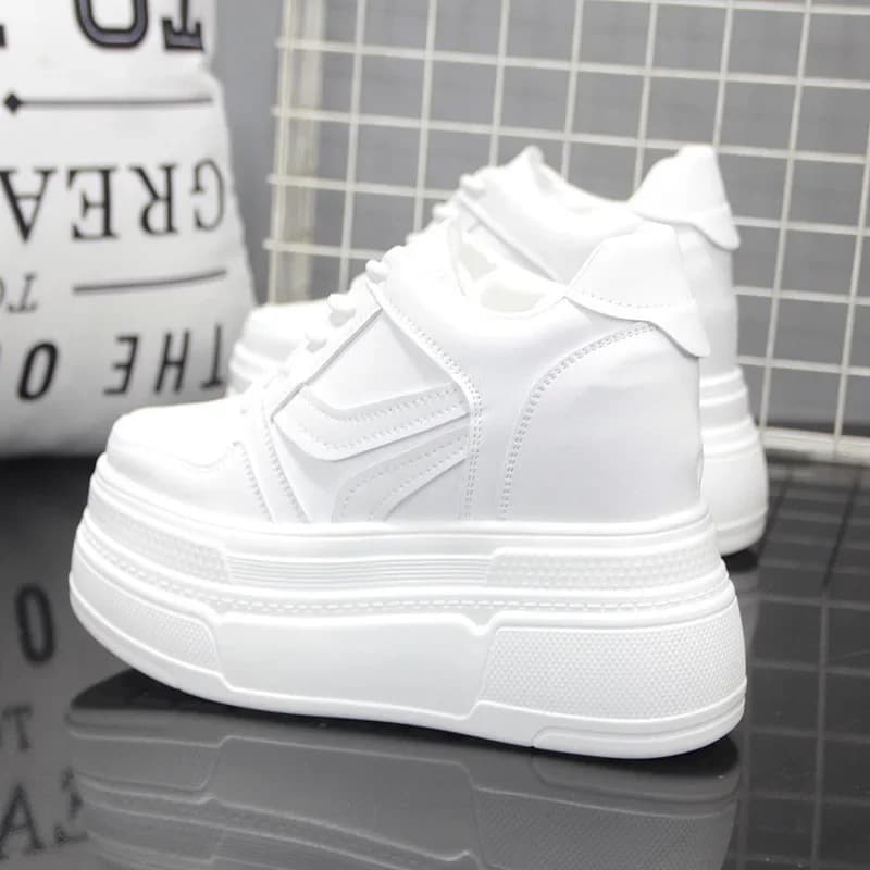 Dámské skateboardové tenisky bílé s 14 cm platformou