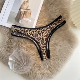 Dámské sexy kalhotky s leopardím potiskem, tanga s nízkým pasem, ledově hedvábné, bezešvé bavlněné g-string spodní prádlo Sxy Lingerie - náhled 3