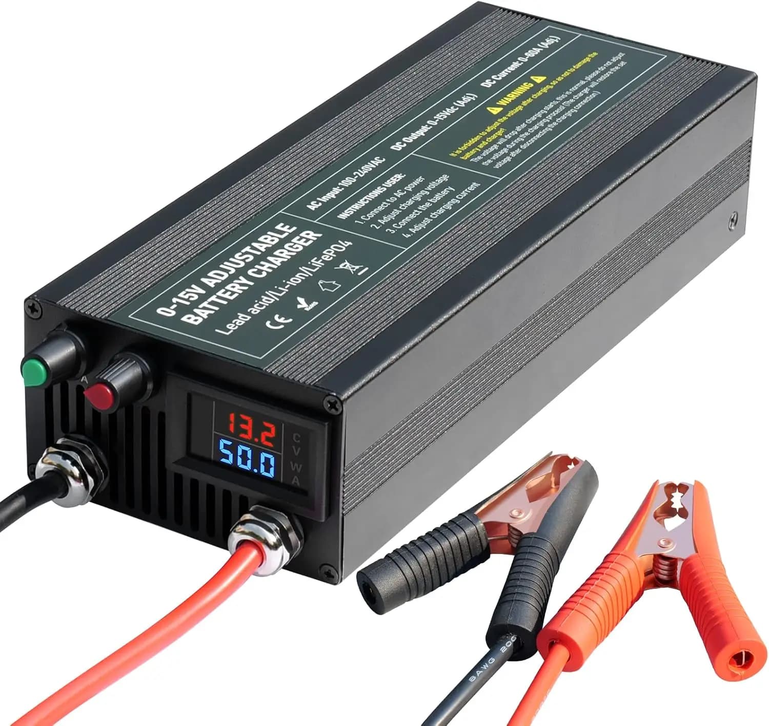 14,6 V 60 A 100 A Nastavitelná napěťová nabíječka baterií 110 V-240 V Vstup pro lithium-železitý fosfát, ternární lithium-olověné baterie