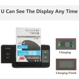 Zbrusu nová univerzální nabíječka mobilních baterií, zástrčka EU/US, LCD displej s indikátorem, nabíjení, USB port, adaptér, nabíječky mobilních telefonů - náhled 2