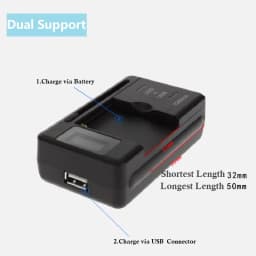 Zbrusu nová univerzální nabíječka mobilních baterií, zástrčka EU/US, LCD displej s indikátorem, nabíjení, USB port, adaptér, nabíječky mobilních telefonů - náhled 4