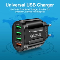 45W USB nabíječka s rychlonabíjením QC 3.0 pro iPhone 12 11 Samsung Xiaomi Mobile 4 3 porty EU/US zástrčka adaptér cestovní - náhled 4