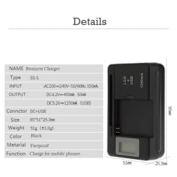 Zbrusu nová univerzální nabíječka mobilních baterií, zástrčka EU/US, LCD displej s indikátorem, nabíjení, USB port, adaptér, nabíječky mobilních telefonů - náhled 6