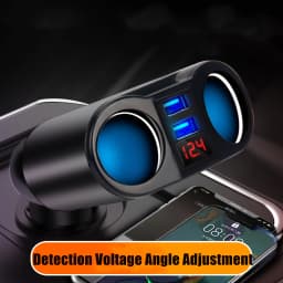 3.1A Dual USB Car Charger 2 Port LCD Display 12-24V Cigarette Socket Lighter Fast Car Charger Power 