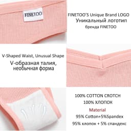 FINETOO 3/5 ks bavlněné brazilské kalhotky dámské sexy kalhotky s V pasem a T-back spodní prádlo dámské měkké kalhotky dámské bikiny spodní prádlo - náhled 5