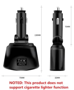 3,1A duální USB nabíječka do auta 2 porty LCD displej 12-24V zásuvka zapalovače rychlonabíječka do auta napájecí adaptér do auta - náhled 2