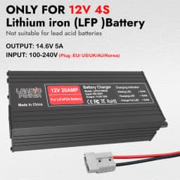14,6 V 20 A Inteligentní nabíječka baterií Lifepo4 4S 12 V s vysokým výkonem pro lithium-železitý fosfát LFP RV baterie Inteligentní nabíječky - náhled 4