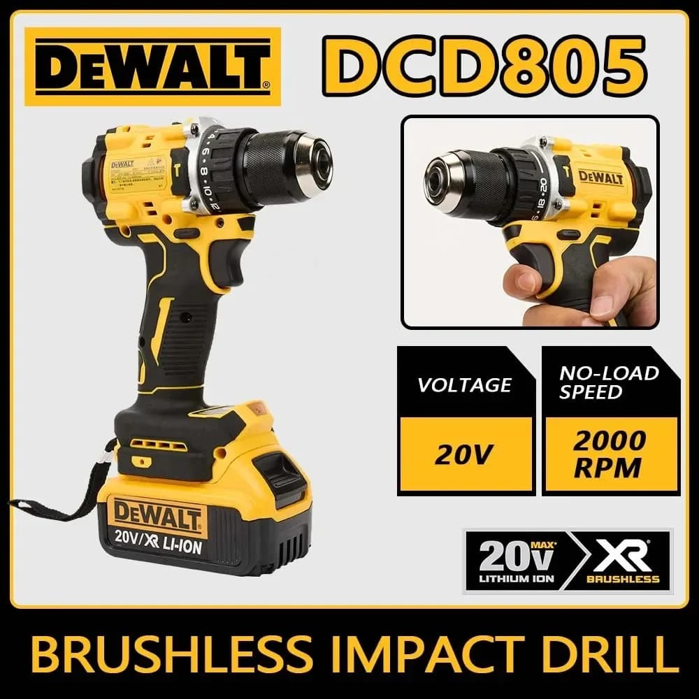 DeWalt DCD805 20V Bezkomutátorový Chave De Fenda, Broca Compacta nebo Ferramentas Driver Bateria Chave De Impacto, Ferramenta Elétrica