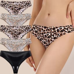 1/3 ks/sada sexy dámské kalhotky módní leopardí tanga žena bezešvé spodní prádlo prodyšné útulné tangá žhavé T-back - náhled 3